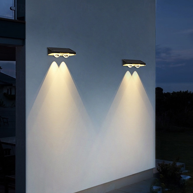 1/2pcs Solar Outdoor Wall Light Courtyard Waterproof Wall Wash Light RGB Color Changing Villa Garden Fence Porch Landscape Decoration4