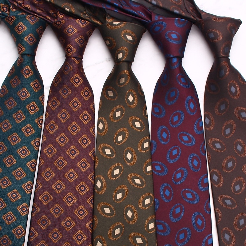 Men's Neckties Fashion Business Classic Argyle Wedding Party Daily Wear