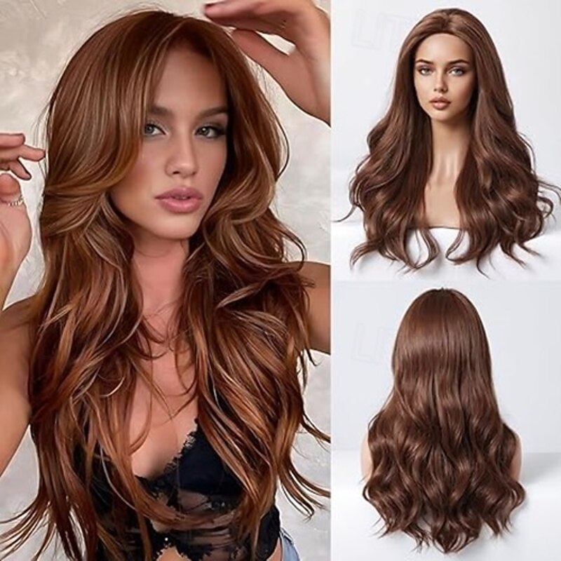 Long Wavy Wigs for Women Hair Blend WigsWig Middle Part Natural Daily Use Hair Wig4