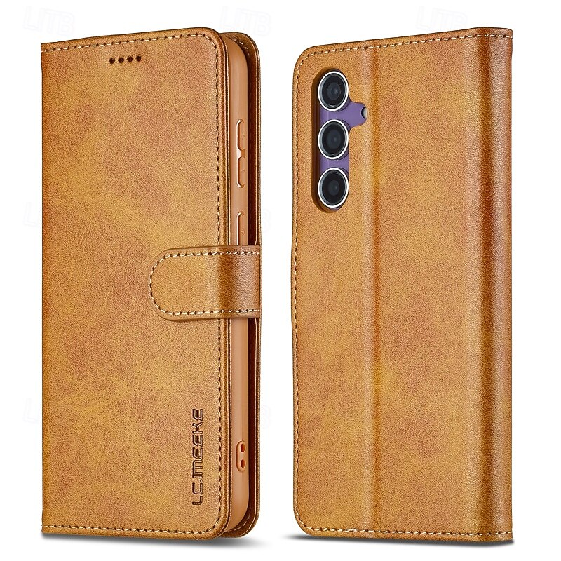 Phone Case For Samsung Galaxy S25 S24 S24 FE S23 S22 S21 Ultra Plus S20 Flip Cover with Stand Holder Magnetic Card Slot Retro TPU PU Leather2