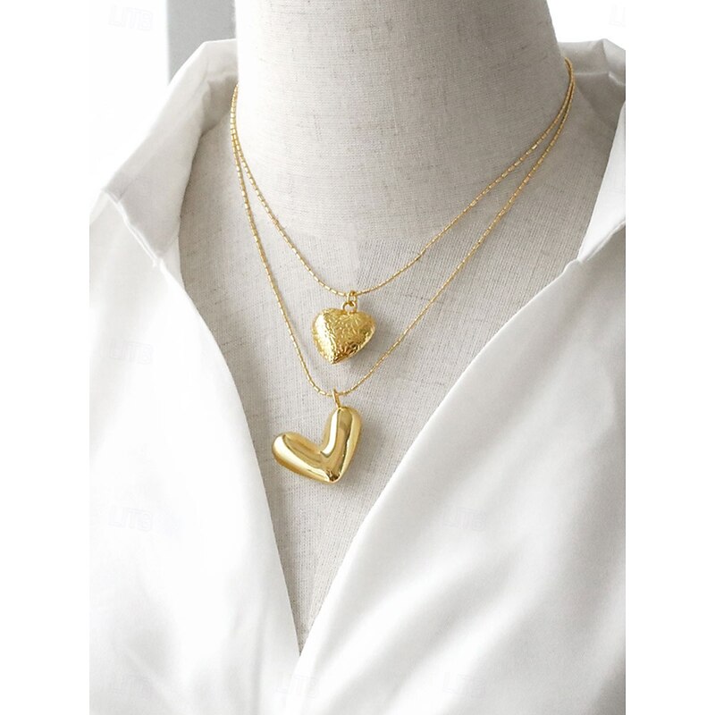 Necklace Copper Women's Fashion Cute Classic Heart Lovely Heart Shape Necklace For Daily Valentine's Day3