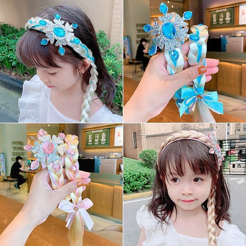 Kids Girls' Hair Accessories Active Sweet Party Birthday Snowflake Pink Blue2
