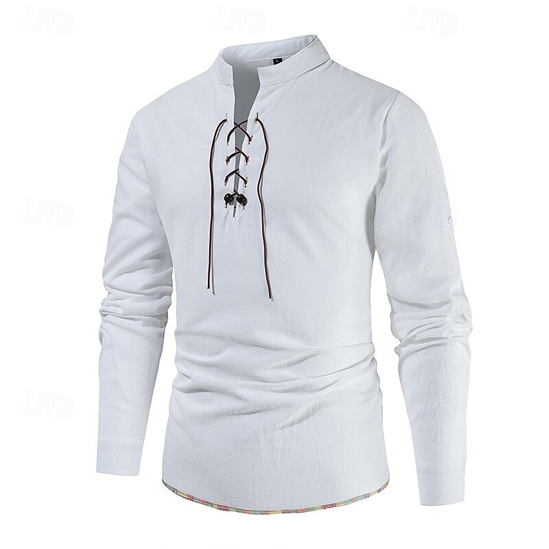 Retro Vintage Medieval Renaissance Shirt Pirate Viking Ranger Fancy Dress Men's Pirate Fantasy Halloween Carnival Mardi Gras Party LARP Adults' Shirt3