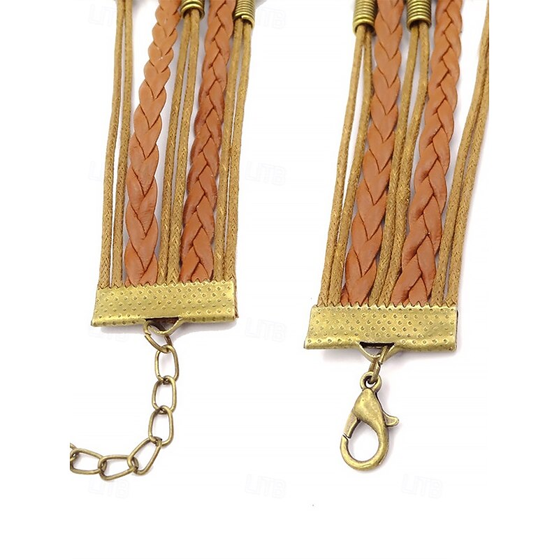 Sunflower Charm FauxLeather Bracelet with Braided Design and Inspirational Quote – Boho Style Jewelry for Women, Perfect for Gifts and Casual Wear3