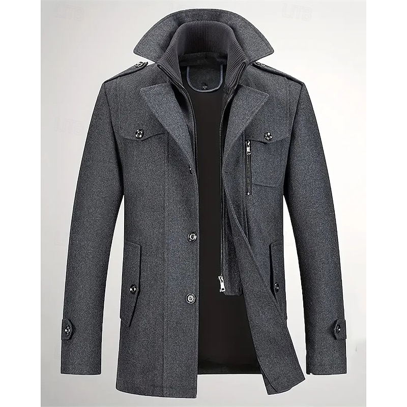 Schott Skull Embroidery Zip-Up Knit Sweater L Gray - Product