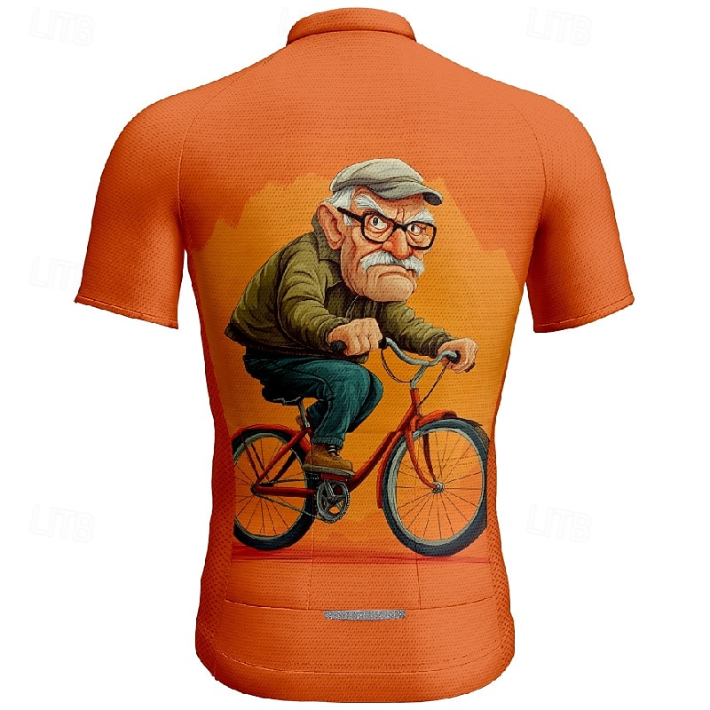 Men's Cycling Jersey Graphic Short Sleeve Bike Tee Tshirt Jersey with 3 Rear Pockets Mountain Bike MTB Quick Dry Anatomic Design Wicking Breathable Sports Red Burgundy Orange Clothing Apparel2