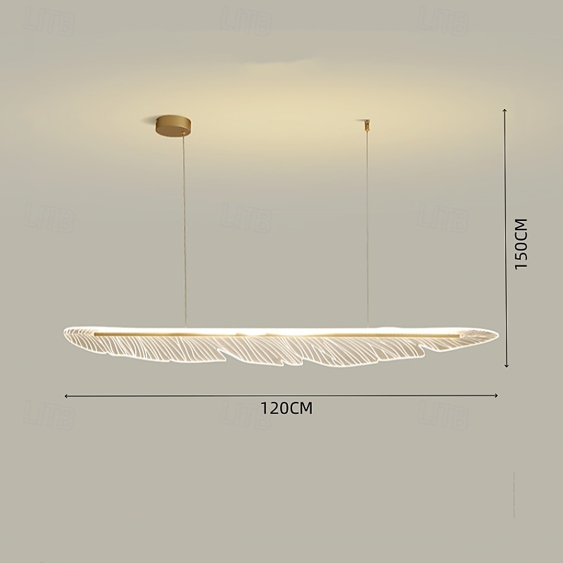 Feather Electroplated Pendant Light Stepless Dimming Pendant Light Metal Modern Nordic Style 120cm 220-240V3