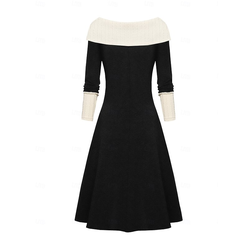 Retro Vintage 1950s Punk & Gothic Dress Knit Dress Flare Dress Fancy Dress Women's New Year Party Casual Daily Bachelorette Party Adults' Dress4