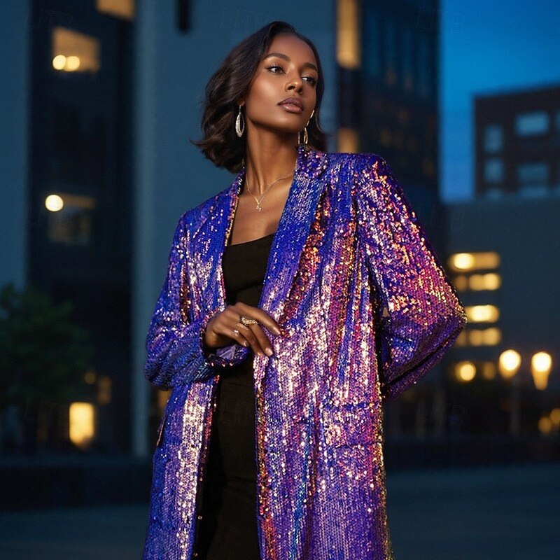 Retro Vintage Roaring 20s 1920s Coat Sequins Fancy Dress Women's Halloween Carnival Masquerade Wedding Wedding Guest Event / Party Adults' Coat3