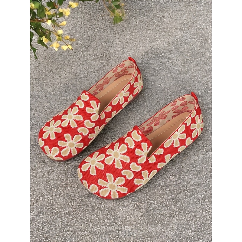 Women's Breathable Black Floral Slip-On Barefoot Flats with Soft Sole - Perfect for Everyday Wear 11