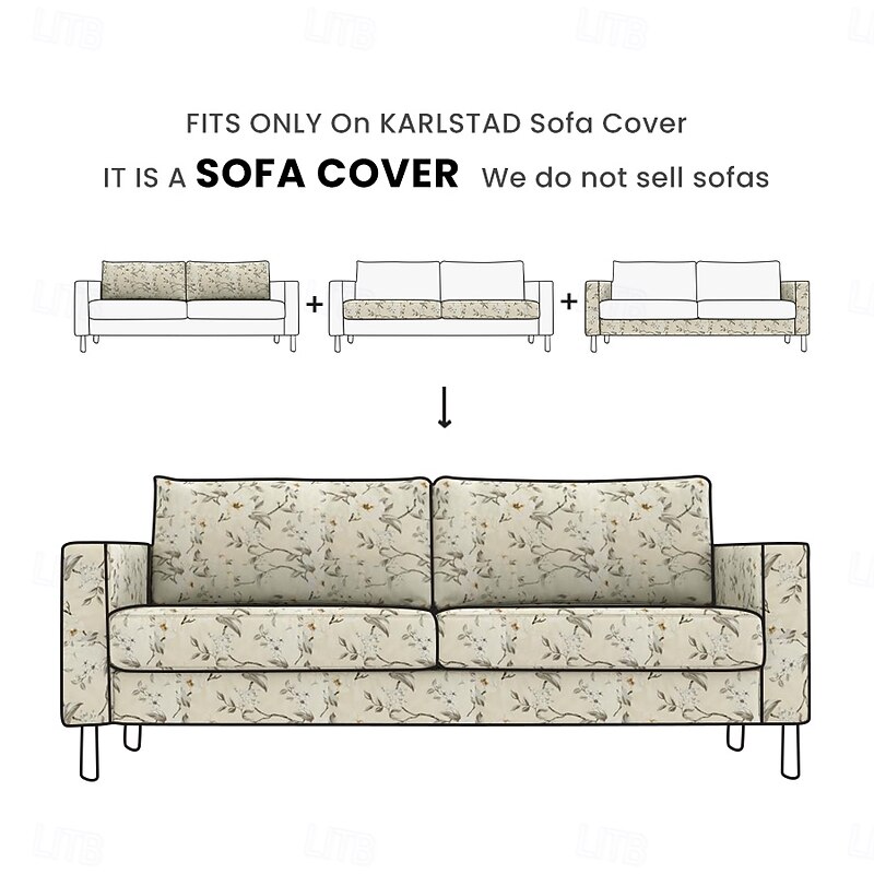 100% Cotton 3 Seater Floral Sofa Cover Quilted Cotton Slipcovers KARLcover LITB PRIME cover2