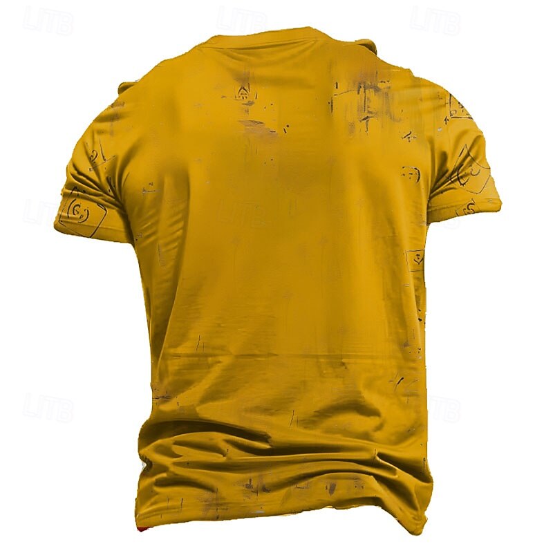 Men's Cat Yoga T Shirt Short Sleeve T shirt 3D Print Crew Neck Shirt Exaggerated Designer Party Holiday Yellow Summer Spring Clothing Apparel S M L XL XXL XXXL2