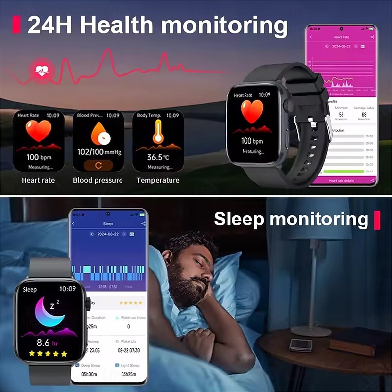 T92 Fashion Smart Watch Women Health Blood Sugar Body Temperature NFC Smartwatch Heart Rate Monitor HD Bluetooth Call Smart Bracelet4