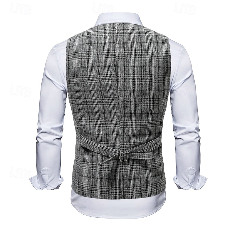 Retro Vintage Roaring 20s 1920s Vest Waistcoat The Great Gatsby Gentleman Vintage Fancy Dress Men's Christmas Halloween Carnival Performance Bachelorette Party Festival Adults' Vest All Seasons