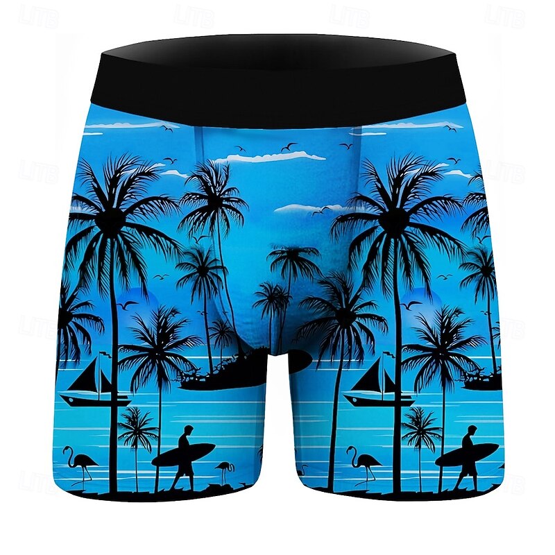 Coconut Tree Boxer Briefs Underwear Graphic Prints For Men's Adults' Masquerade 3D Print Vacation4