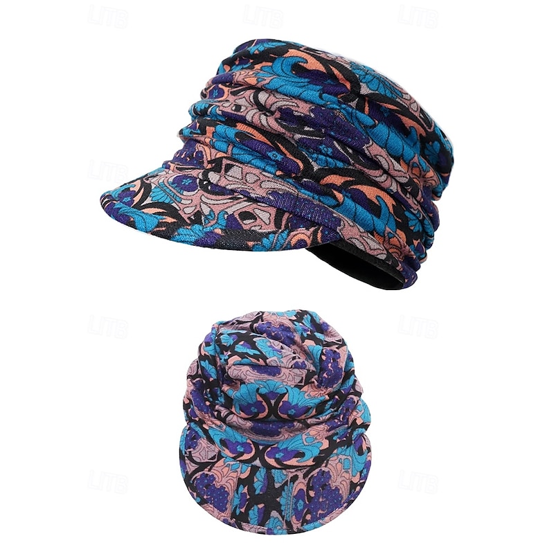 Women's Multicolored Paisley Print Slouchy Cap – Lightweight Bohemian-Style Hat for Casual Wear, Outdoor Activities, and Travel4