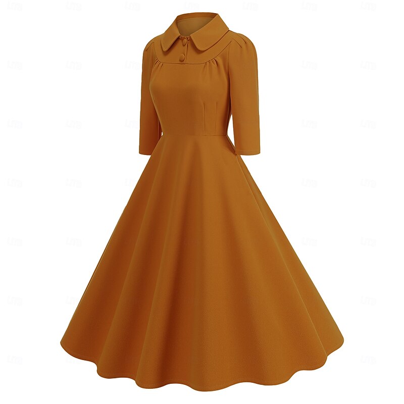 Retro Vintage 1950s Cocktail Dress Dress Flare Dress Solid Color Fancy Dress Women's Masquerade Event / Party Bachelorette Party Festival Adults' Dress Homecoming Dresses3