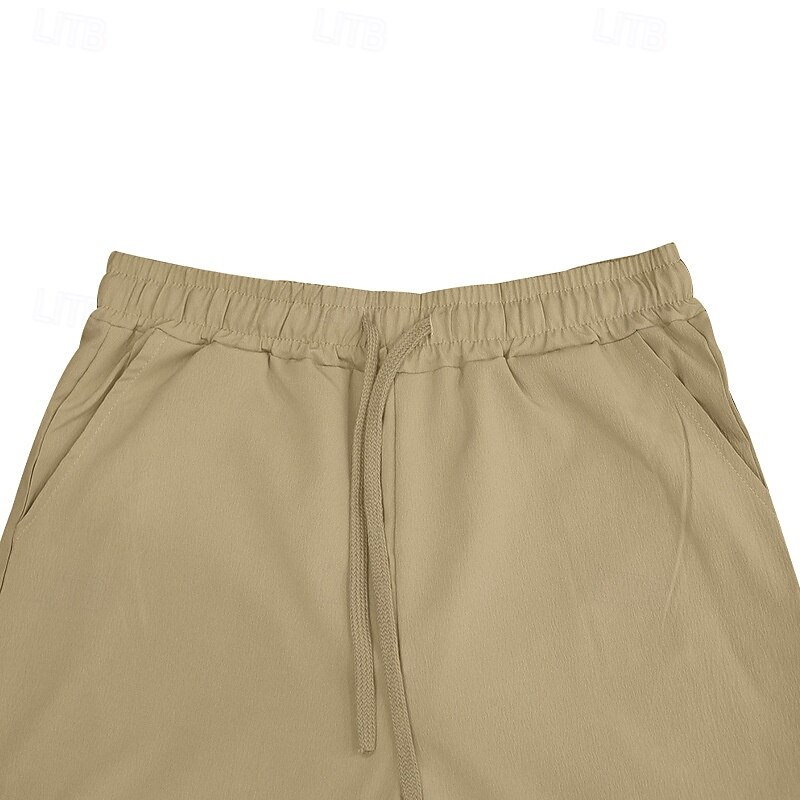 Men's Linen Pants Trousers Summer Pants Gauze Pants Drawstring Elastic Waist Straight Leg Plain Comfort Breathable Full Length Home Casual Daily Sports Classic Style Black White4