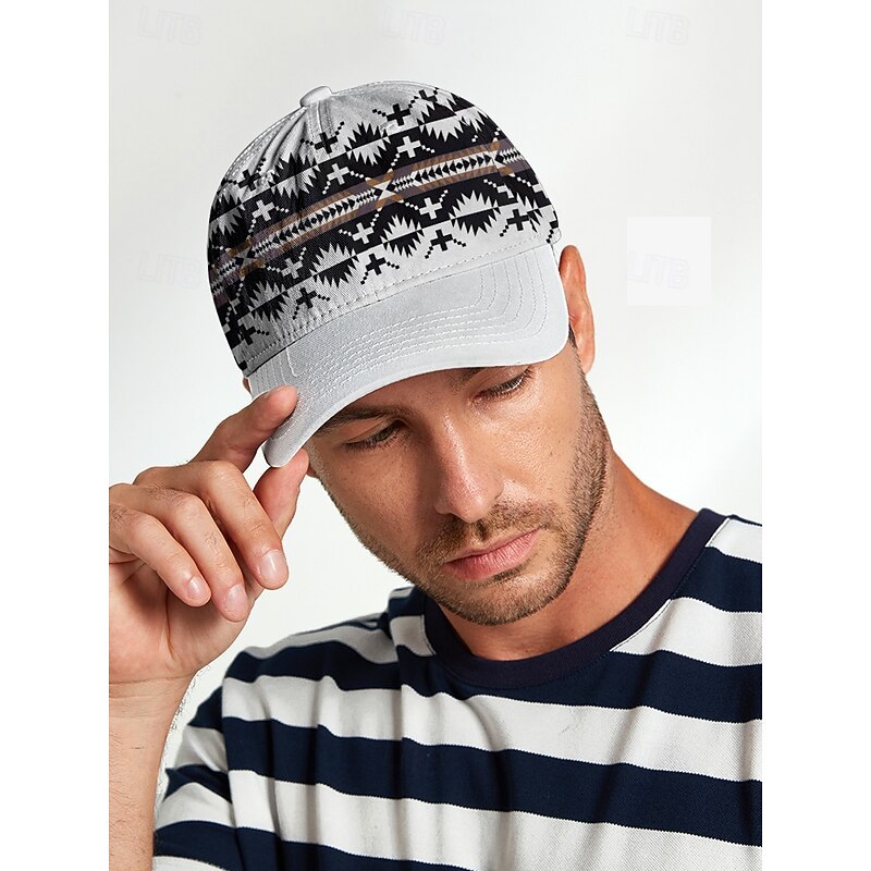 Unisex Baseball Cap with Tribal Print, Adjustable Snapback Design, Lightweight and Breathable Fabric – Ideal for Casual Wear, Outdoor Activities, and Travel2
