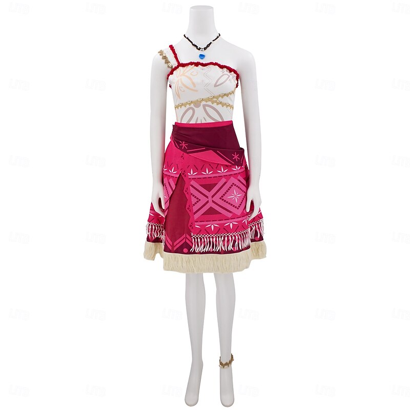 Moana Princess Moana Dress Necklace Costume Carnival Costume Movie TV Theme Costumes Movie Cosplay for Women's Adults' Halloween Carnival Performance Party Beach2