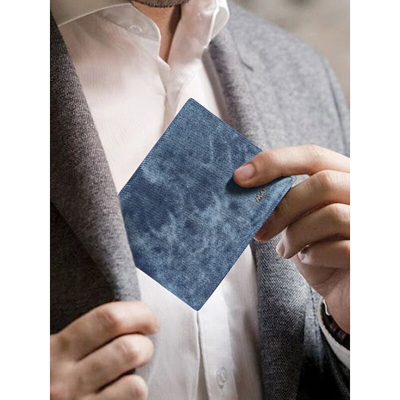 Men's RFID Blocking Faux Leather Bifold Wallet, Slim and Stylish Design for Casual and Everyday Use Black Blue Grey2