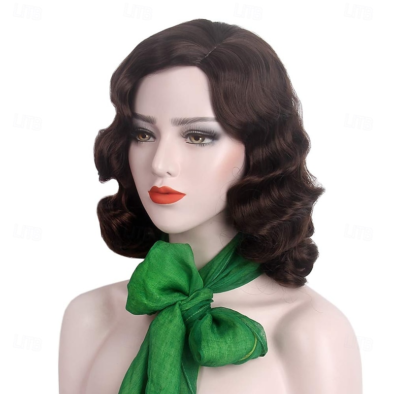 1920s Wig Finger Wave Wig Curly Short Wig Vintage Wigs for Women Lady Synthetic Heat Resistant Full Wigs Cosplay Costume Fancy Dress Halloween Wigs