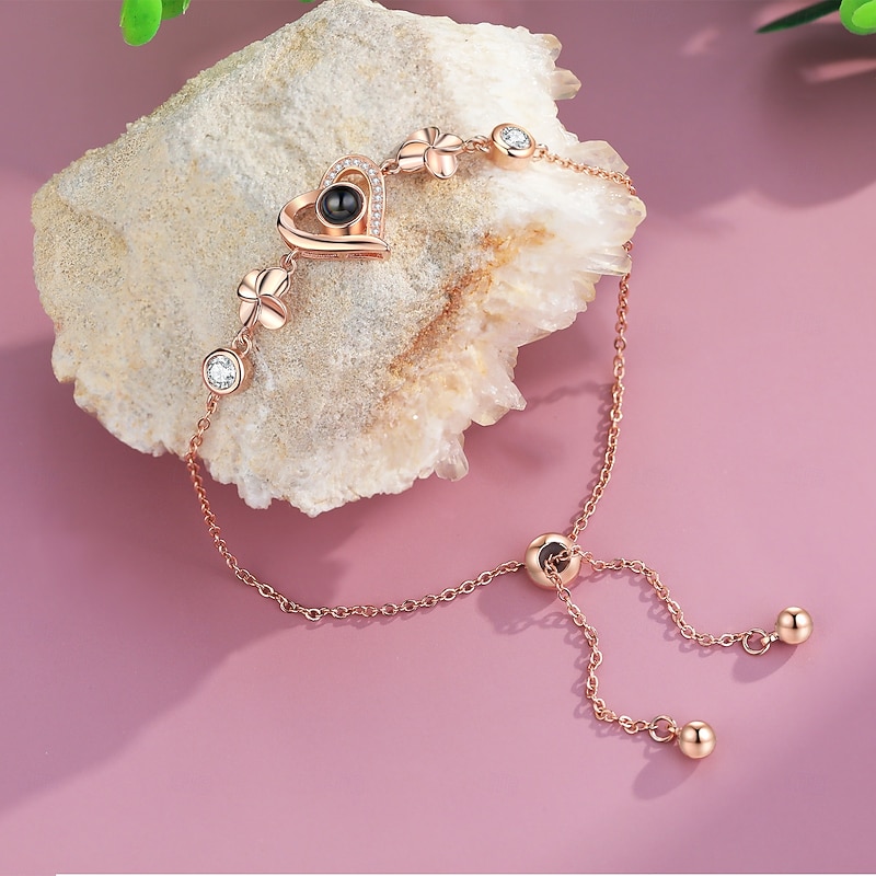 Personalized Projection Bracelet Custom Best Gift for Mom – Wedding Gift for Couple, Rhodium-Plated Bracelet with Photo Embedded, Perfect Gift for Wife, Girlfriend, Mom4