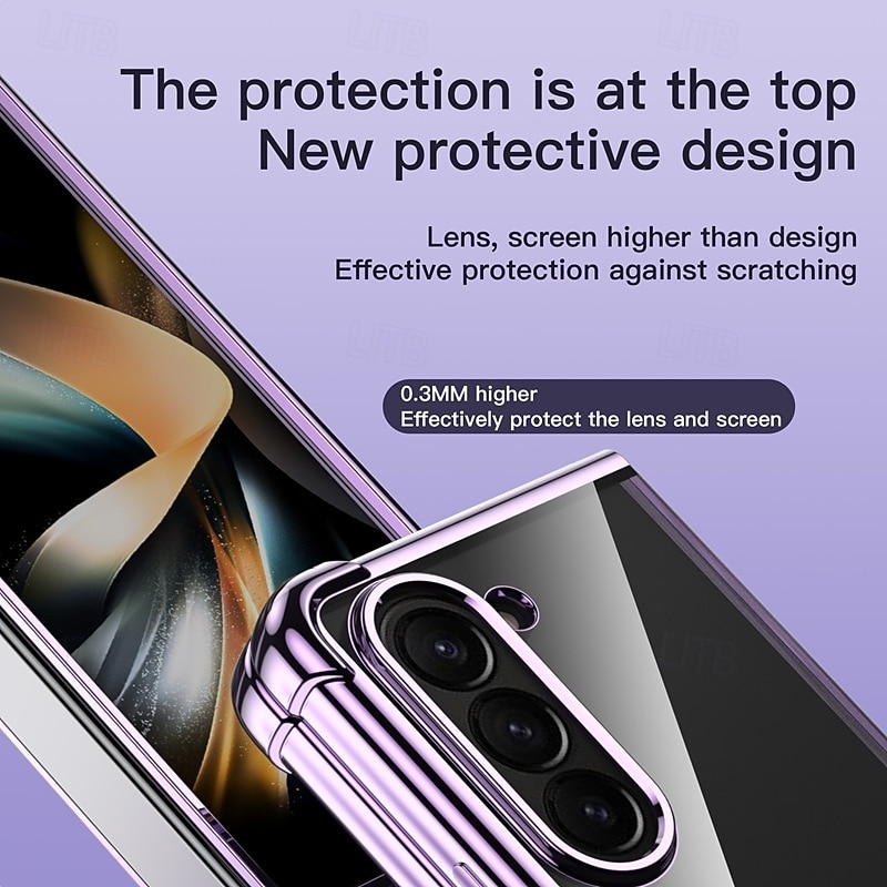 Phone Case For Samsung Galaxy Z Fold 7 Z Fold 6 Z Fold 5 Back Cover Shockproof Retro Plating3