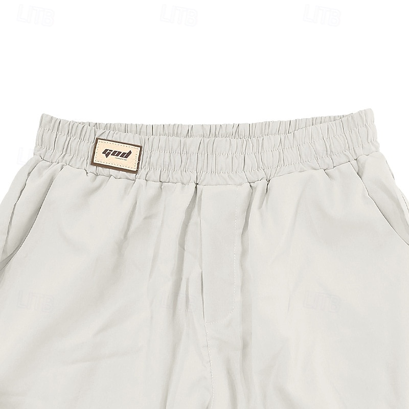 Men's Dress Pants Trousers Suit Pants Pocket Drawstring Elastic Waist Plain Comfort Wrinkle Resistant Full Length Wedding Party Business Fashion Basic Black White4