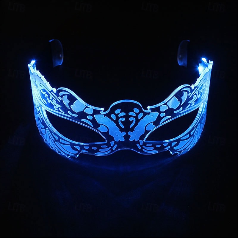Acrylic LED Glasses Mask- Lighted Up Festive Party Cheer Butterfly Glasses, KTV Bar Glasses with Colorful Changes Button Battery Powered - 1PC4