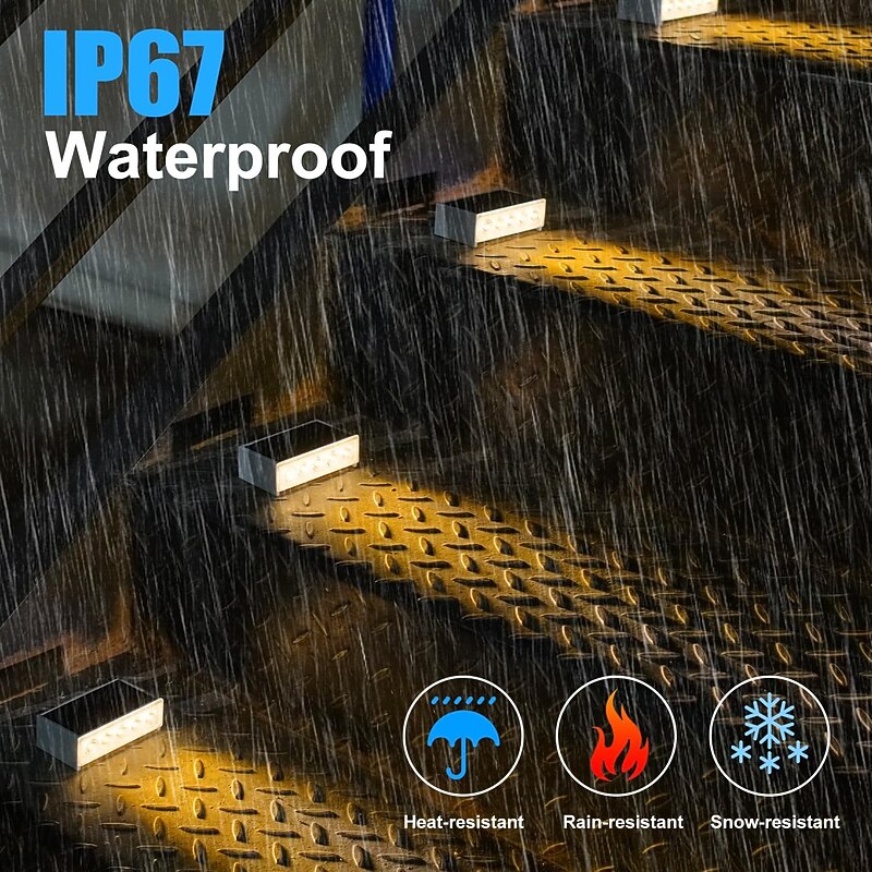 Outdoor Waterproof Solar Wall Lamp - Warm White & White Light 5 LEDs for Balcony, Steps, Deck, Porch and Fence Lighting 1pc