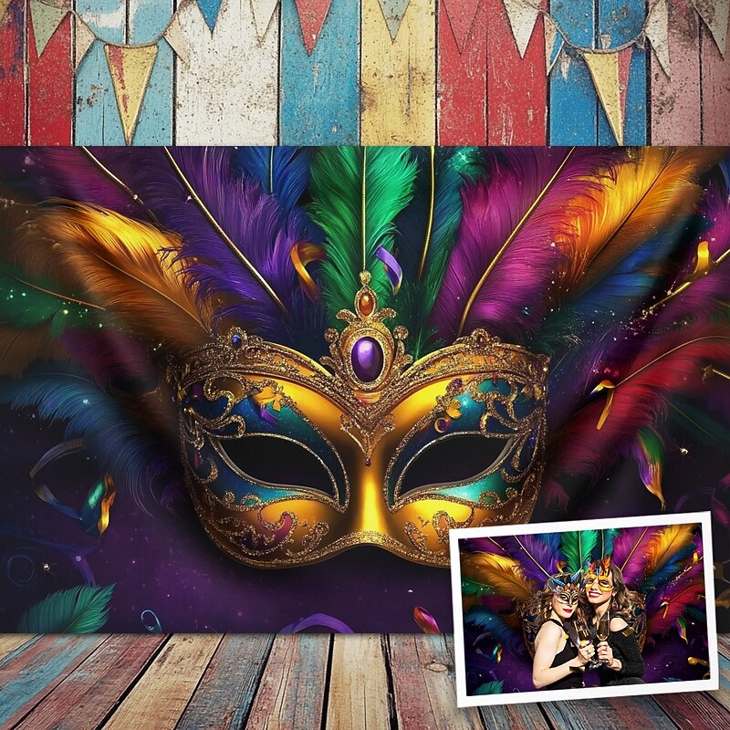 Carnival Mardi Gras Hanging Tapestry Mask Wall Art Large Tapestry Mural Decor Photograph Backdrop Blanket Curtain Home Bedroom Living Room Decoration4