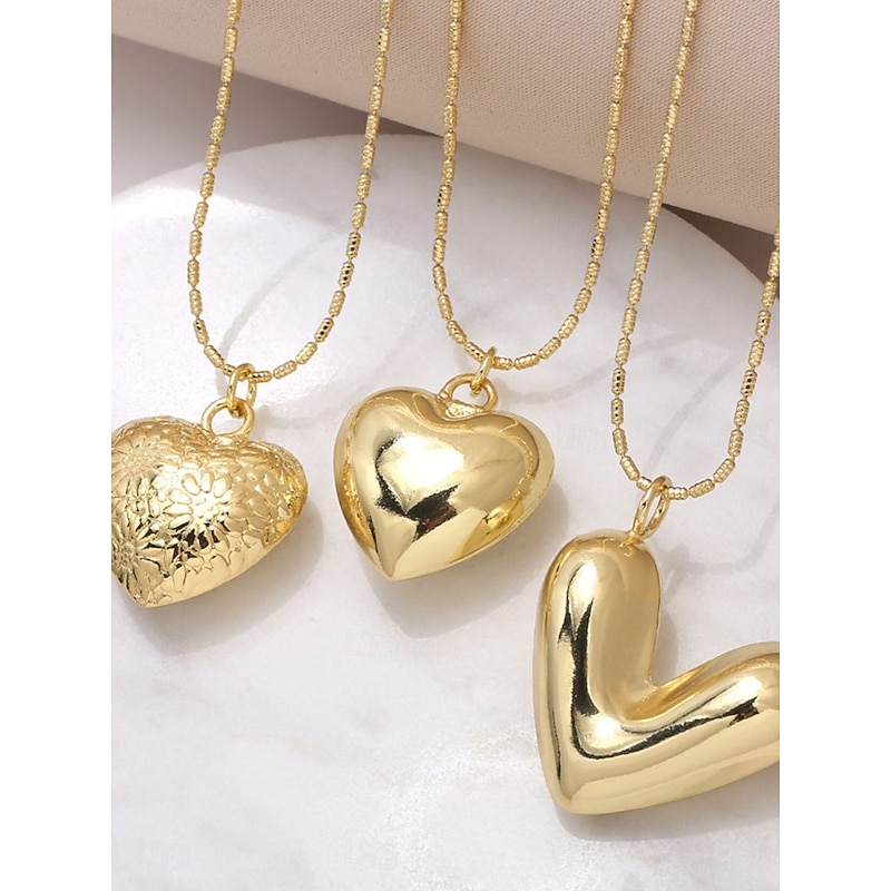 Necklace Copper Women's Fashion Cute Classic Heart Lovely Heart Shape Necklace For Daily Valentine's Day