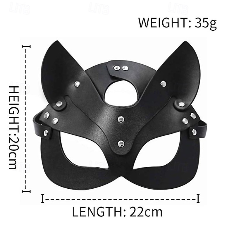 Punk Party Cat Head Mask Adult Sexy Half Face Blindfold Nightclub Cos Prom Party Maskfor Festival, Carnival2