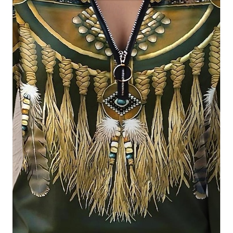 Women's T Shirt Quarter Zip Long Sleeve Casual Graphic V Neck Regular Tops Daily Pink Red Blue Purple Green Spring Fall3