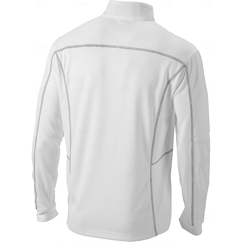 Men's Golf Polo Shirt White Long Sleeve Top Golf Attire Clothes Outfits Wear Apparel2