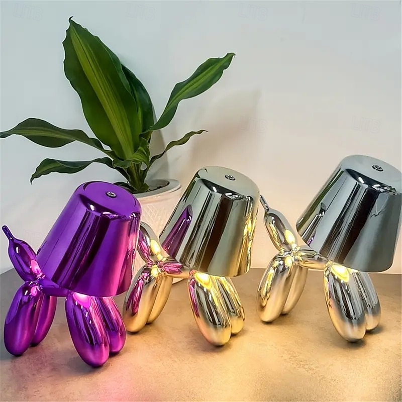 Cartoon Machine Dog Desk Lamp - Touch Dimming & Color Matching, USB Powered LED Night Light for Indoor Reading Use