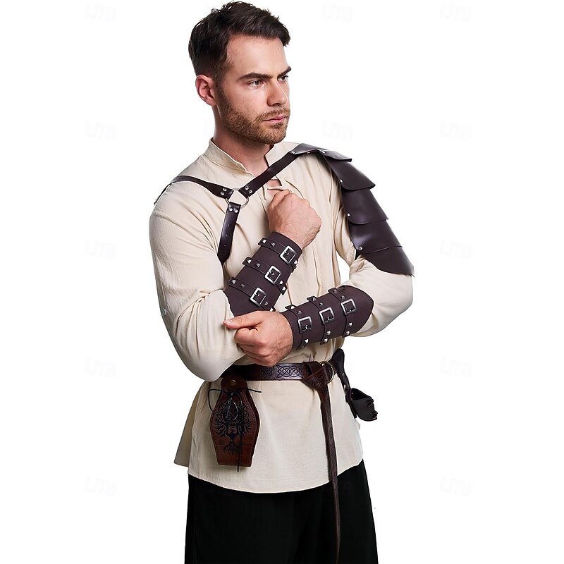 Retro Vintage Medieval Renaissance Pants Cosplay Costume Boots Fancy Dress Men's Viking Fantasy Halloween Carnival Masquerade Carnival Performance LARP Adults' Shirt Pants Belt2