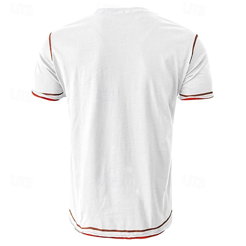 Men's Tee Top Short Sleeve Crew Neck Summer Spring Color Block Fashion Designer Sporty Outdoor Casual Activewear Light Blue Black White Top Tee for Men3