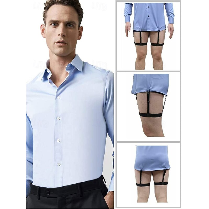 Men's Adjustable Shirt Stays with Non-Slip Clips, Elastic Garter Style Shirt Holder for Business, Formal Wear, and Daily Use2