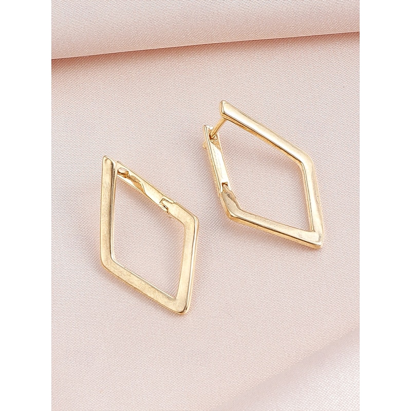 Minimalist Geometric Gold Hoop Earrings in Diamond Shape – Stylish Jewelry for Women, Perfect for Everyday Wear and Special Occasions4
