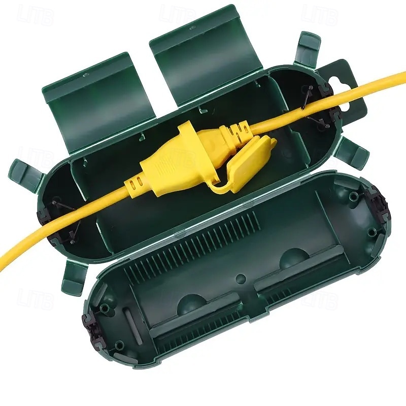 1 Pcs Of Outdoor Extension Cable Cover - Black/green Weather Resistant Plug Connector with External Safety Seal2