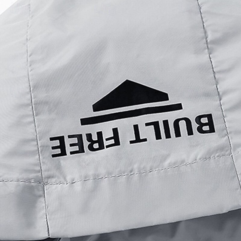 Men's Lightweight Jacket Outdoor Jacket Summer Jacket Windbreaker Vacation Daily Sunscreen Breathable Pocket Spring & Summer Plain Fashion Classic Hooded Regular White Gray Jacket4