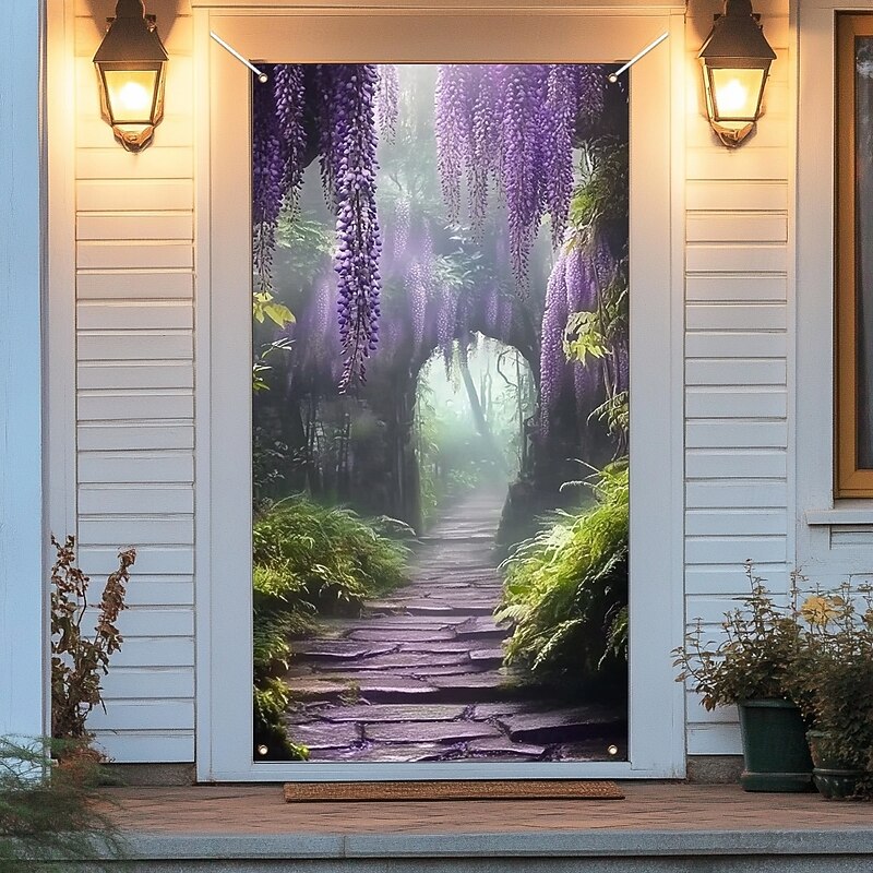 Door Decorations Door Covers Wisterias Door Tapestry Door Curtain Decoration Backdrop Indoor/Outdoor Door Banner for Front Door Farmhouse2