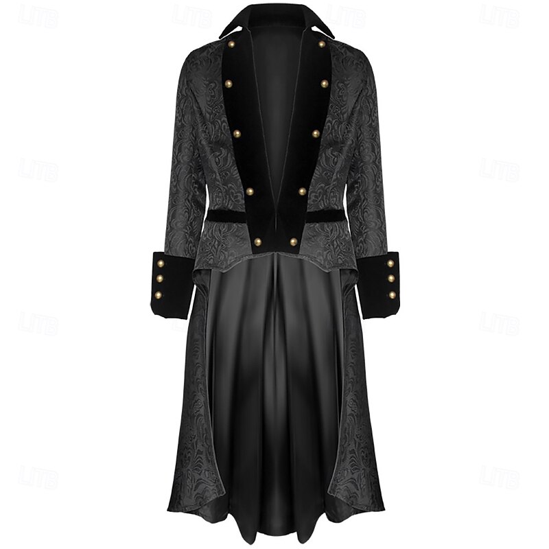 Punk & Gothic Renaissance 17th Century Coat Jacket Trench Coat Gentleman Nobleman Fancy Dress Men's Halloween Carnival Masquerade Event / Party Masquerade Renaissance Fair Adults' Coat3
