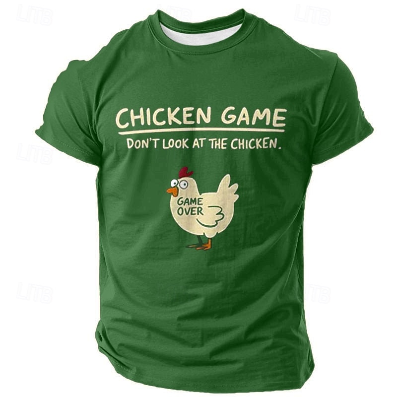 Men's Funny Graphic T-Shirt - Chicken Game Don't Look At The Chicken Humor Short Sleeve Tee4