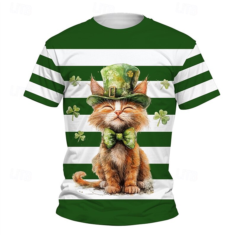 St. Patrick Boys 3D Graphic Cartoon T shirt Tee Short Sleeve Summer Spring Fashion Basic Kids 4-12 Years Crew Neck Outdoor Casual Daily Regular Fit3
