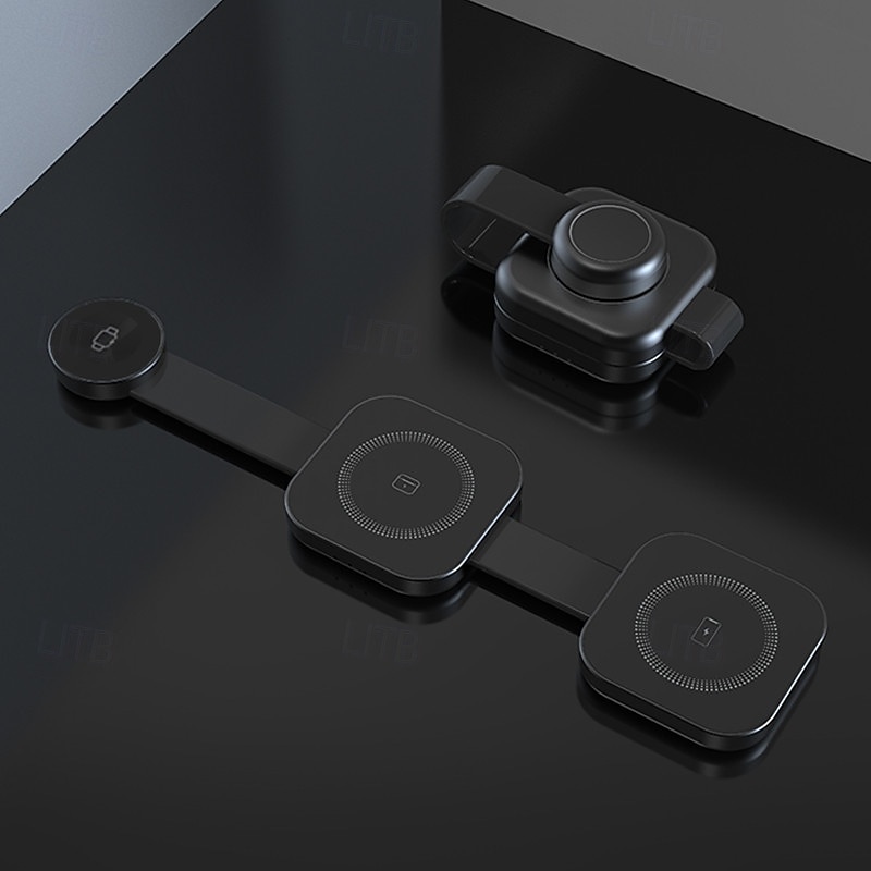 New compact and convenient three-in-one magnetic wireless charger for Apple Huawei cell phone headset watch