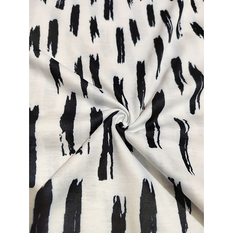 Women's EU / US Size Midi Dress Jumper Dress Boho Dress Spring Dress Boho Wedding Guest Dress Elegant Bohemia Stylish Elbow Sleeve Vacation Work Daily Loose Fit Geometric Plaid 3/4 Length Sleeve V4