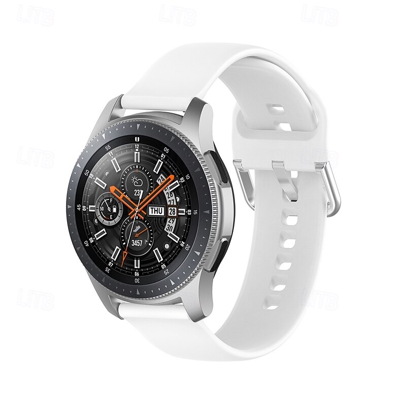 Watch Band for Samsung Galaxy Watch 3 45mm, Galaxy Wacth 46mm, Gear S3 Classic / Frontier, Gear 2 Neo Live Silicone Replacement  Strap Adjustable Sport Band Wristband2